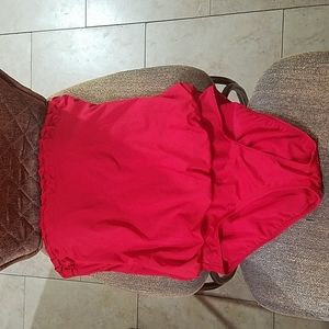 Jantzen Red Strapless One Piece Swimsuit